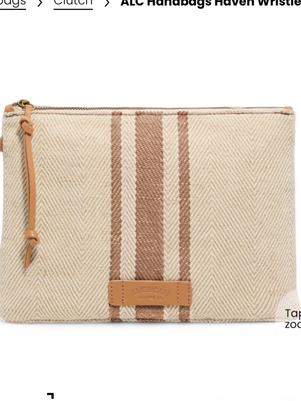 American Eagle Outfitters Beige Wristlet with Brown Stripe Detail - Picture 5 of 10